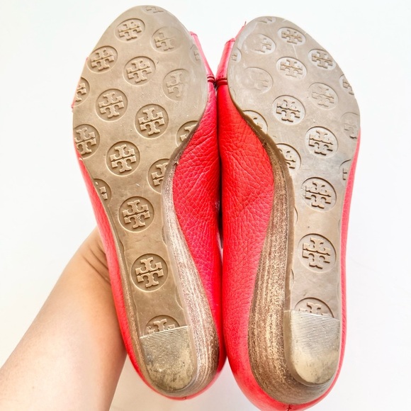 Tory Burch Carnell Peep Toe Low Wedge Shoes Size 7M - Picture 9 of 12